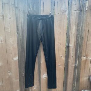 Zara kids black faux leather leggings size 13-14 years old